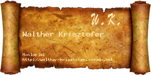 Walther Krisztofer névjegykártya